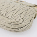 Miu Miu Matelasse Hand Bag Leather 2way Beige Gold Tone Auth 208870A-16