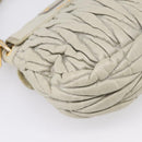 Miu Miu Matelasse Hand Bag Leather 2way Beige Gold Tone Auth 208870A-17