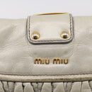 Miu Miu Matelasse Hand Bag Leather 2way Beige Gold Tone Auth 208870A-26
