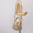 Miu Miu Matelasse Hand Bag Leather 2way Beige Gold Tone Auth 208870A-27