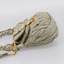 Miu Miu Matelasse Hand Bag Leather 2way Beige Gold Tone Auth 208870A-4