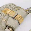 Miu Miu Matelasse Hand Bag Leather 2way Beige Gold Tone Auth 208870A-6