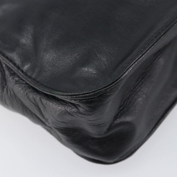 LOEWE Shoulder Bag Leather Black Auth 208871
