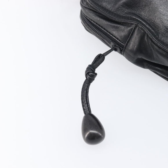 LOEWE Shoulder Bag Leather Black Auth 208871