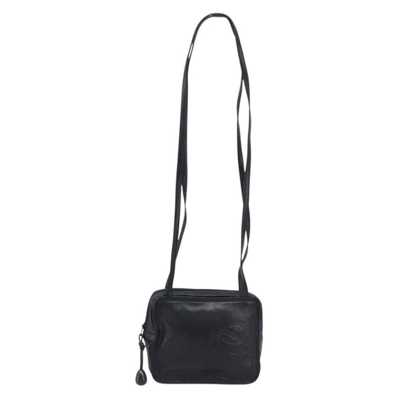 LOEWE Shoulder Bag Leather Black Auth 208871