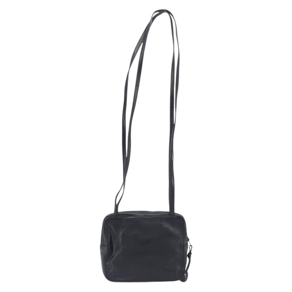 LOEWE Shoulder Bag Leather Black Auth 208871