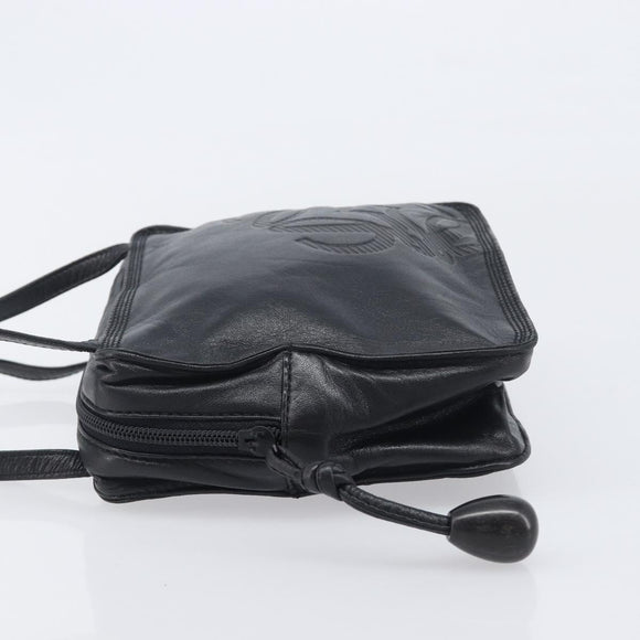 LOEWE Shoulder Bag Leather Black Auth 208871
