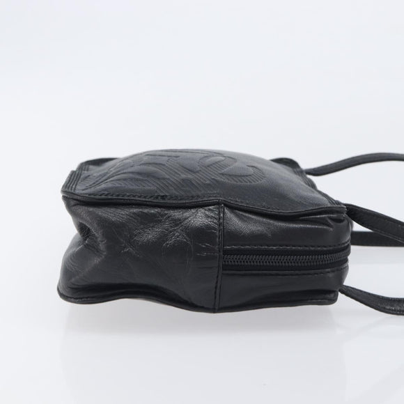 LOEWE Shoulder Bag Leather Black Auth 208871