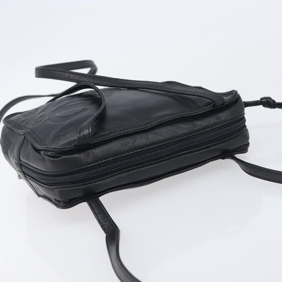 LOEWE Shoulder Bag Leather Black Auth 208871