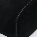 Salvatore Ferragamo Vala Hand Bag Suede Black Gold Tone Auth 208872A-14