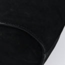 Salvatore Ferragamo Vala Hand Bag Suede Black Gold Tone Auth 208872A-15