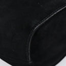 Salvatore Ferragamo Vala Hand Bag Suede Black Gold Tone Auth 208872A-16