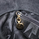 Salvatore Ferragamo Vala Hand Bag Suede Black Gold Tone Auth 208872A-17