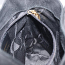 Salvatore Ferragamo Vala Hand Bag Suede Black Gold Tone Auth 208872A-18