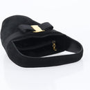 Salvatore Ferragamo Vala Hand Bag Suede Black Gold Tone Auth 208872A-7