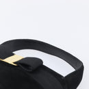Salvatore Ferragamo Vala Hand Bag Suede Black Gold Tone Auth 208872A-8