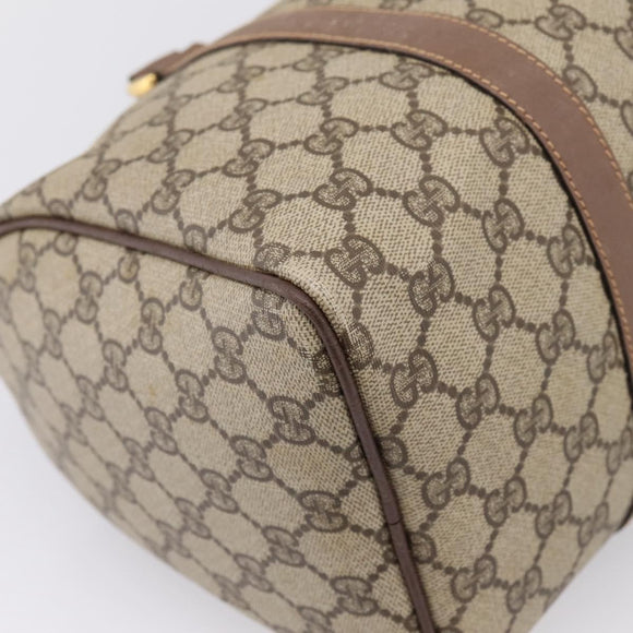 GUCCI GG Supreme Hand Bag PVC Beige Gold Tone 002 23 6842 Auth 208874