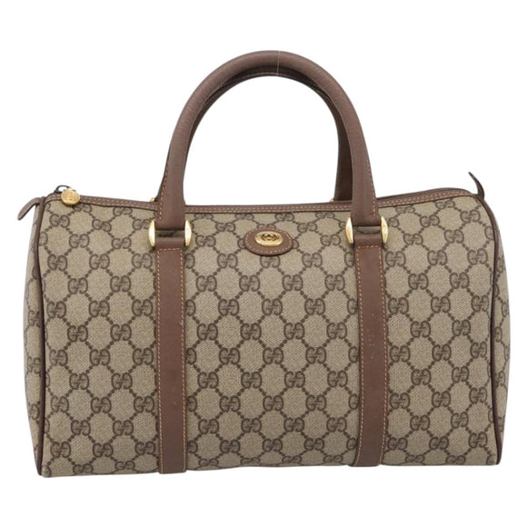 GUCCI GG Supreme Hand Bag PVC Beige Gold Tone 002 23 6842 Auth 208874