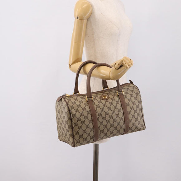 GUCCI GG Supreme Hand Bag PVC Beige Gold Tone 002 23 6842 Auth 208874