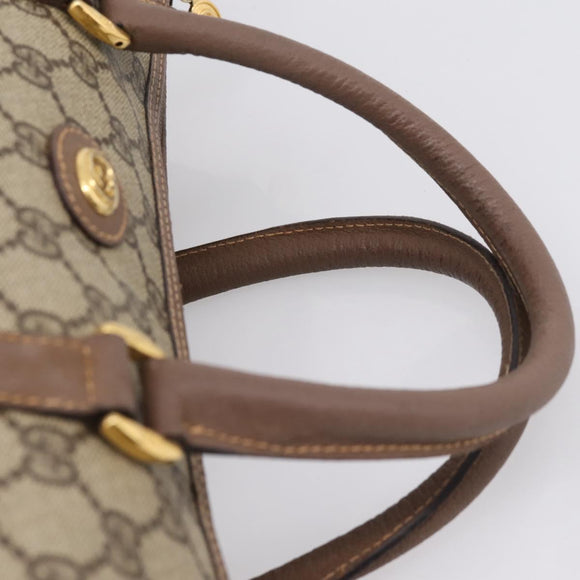GUCCI GG Supreme Hand Bag PVC Beige Gold Tone 002 23 6842 Auth 208874