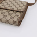 GUCCI GG Supreme Shoulder Bag PVC Beige Gold Tone Auth 208875-10