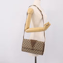 GUCCI GG Supreme Shoulder Bag PVC Beige Gold Tone Auth 208875-23