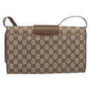 GUCCI GG Supreme Shoulder Bag PVC Beige Gold Tone Auth 208875-3