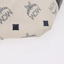 MCM Vicetos Waist Bag PVC Leather White Gold Tone Auth 208876-13