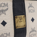 MCM Vicetos Waist Bag PVC Leather White Gold Tone Auth 208876-17