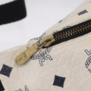 MCM Vicetos Waist Bag PVC Leather White Gold Tone Auth 208876-18