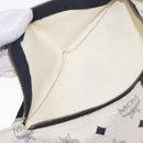 MCM Vicetos Waist Bag PVC Leather White Gold Tone Auth 208876-20