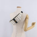 MCM Vicetos Waist Bag PVC Leather White Gold Tone Auth 208876-24