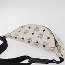 MCM Vicetos Waist Bag PVC Leather White Gold Tone Auth 208876-6