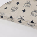 MCM Vicetos Waist Bag PVC Leather White Gold Tone Auth 208876-7