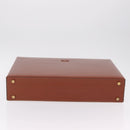 LOEWE Trunk Leather Brown Gold Tone Auth 208877A-7