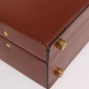 LOEWE Trunk Leather Brown Gold Tone Auth 208877A-10