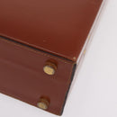 LOEWE Trunk Leather Brown Gold Tone Auth 208877A-15