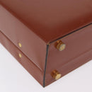 LOEWE Trunk Leather Brown Gold Tone Auth 208877A-16