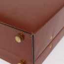 LOEWE Trunk Leather Brown Gold Tone Auth 208877A-17
