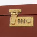 LOEWE Trunk Leather Brown Gold Tone Auth 208877A-18