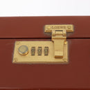 LOEWE Trunk Leather Brown Gold Tone Auth 208877A-20