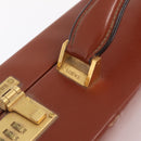 LOEWE Trunk Leather Brown Gold Tone Auth 208877A-21