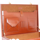 LOEWE Trunk Leather Brown Gold Tone Auth 208877A-11