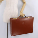 LOEWE Trunk Leather Brown Gold Tone Auth 208877A-26