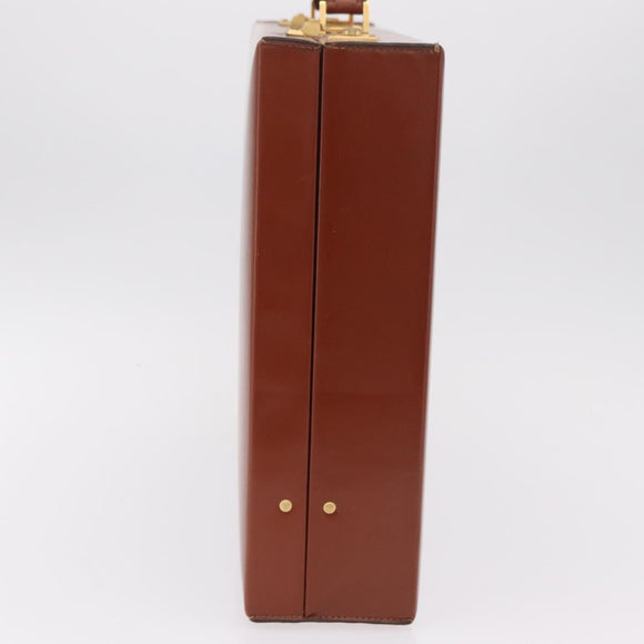 LOEWE Trunk Leather Brown Gold Tone Auth 208877A