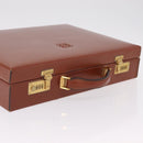 LOEWE Trunk Leather Brown Gold Tone Auth 208877A-8
