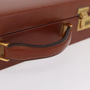 LOEWE Trunk Leather Brown Gold Tone Auth 208877A-9