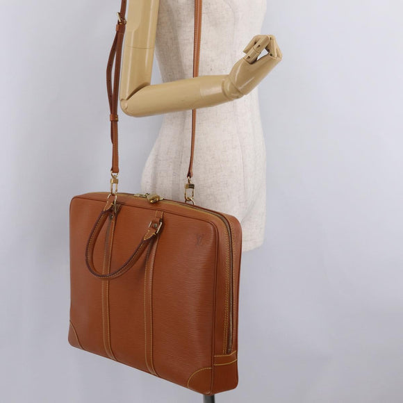 LOUIS VUITTON Epi Porte Documents Voyage Bag Zipangu Gold M54478 Auth 208878V