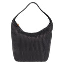 GUCCI Bamboo Shoulder Bag Leather Black Gold Tone Auth 208879V-2