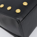 Gianni Versace Hand Bag Leather Black Gold Tone Auth 208883V-14